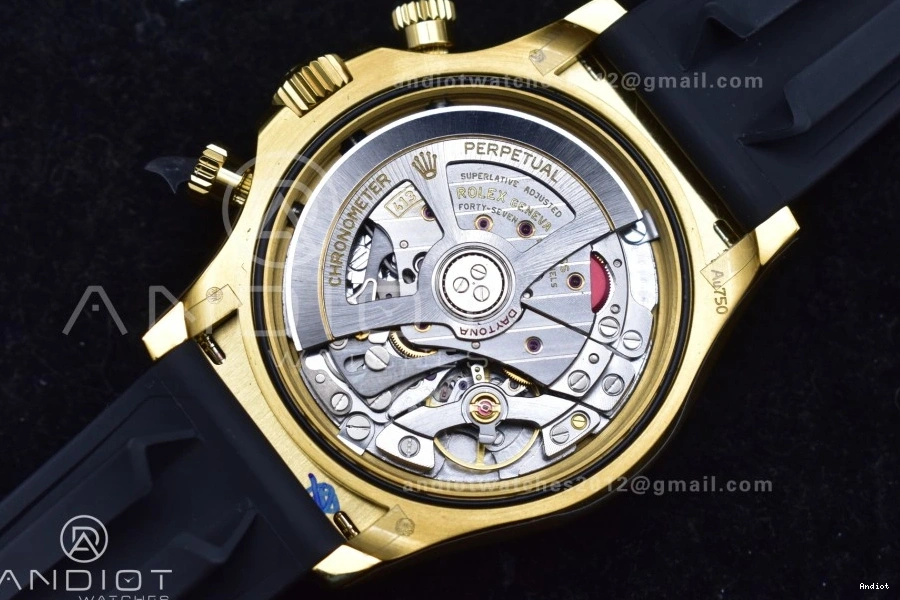 Strap SH4131 1:1 Daytona QF Oysterflex Diamonds V6 Black Best YG Dial on Edition (Weighted) 126518 0403